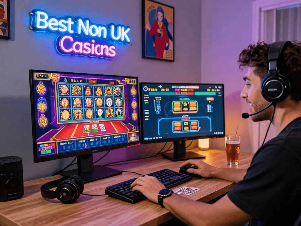 Player enjoying online games at trusted uk casinos not on gamstop with vibrant graphics and live dealer interaction.