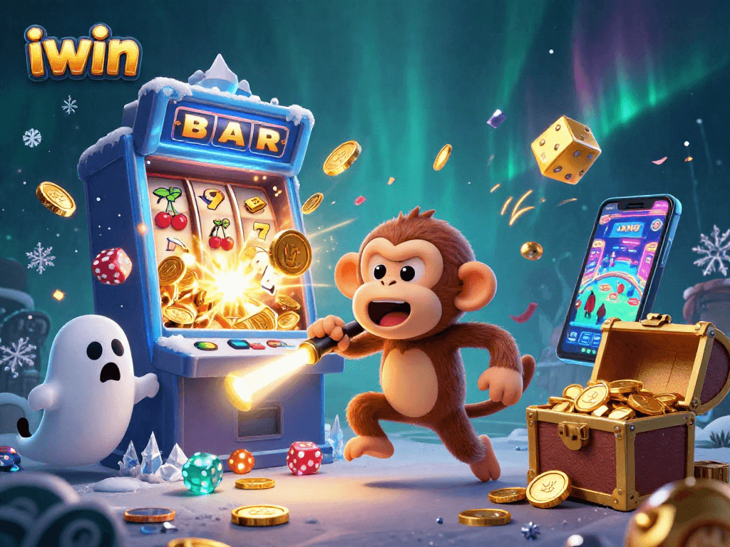 Experience iwin's thrilling casino adventure with a mischievous monkey and ghost-hunter puppy!