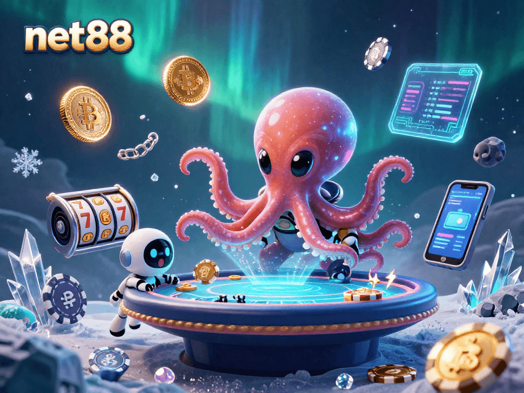 Engage in dynamic gaming action at net88 with an alien octopus and crypto winnings.
