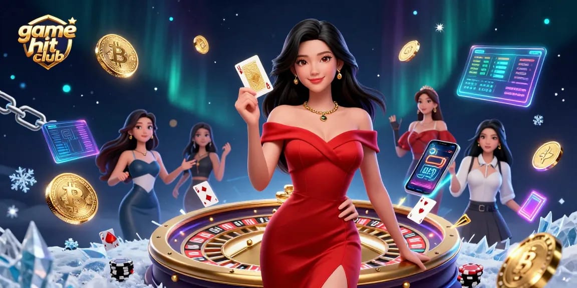 Engage with game hit club in an exciting casino scene featuring vibrant elements and dynamic characters.