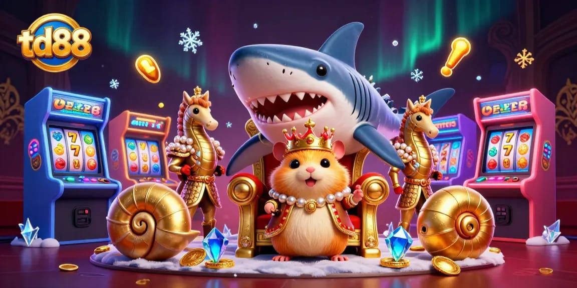 Engage with td88's vibrant casino experience featuring a golden hamster king and dynamic game elements.