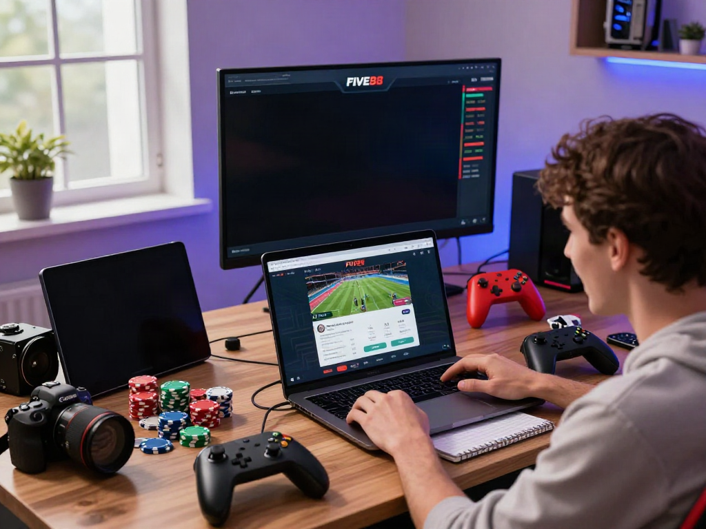 Engaging moment on FIVE88 gaming platform with user in dynamic setup