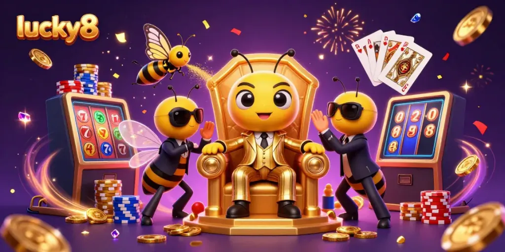 Experience thrilling wins at lucky8 with vibrant slot games and enchanted characters in a lively casino scene.