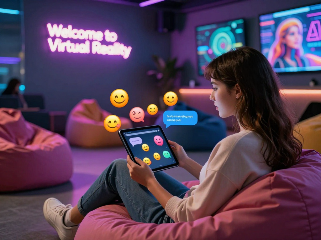 Engaging AI chat experience in a modern lounge setting highlighting ai chat porn interactions.