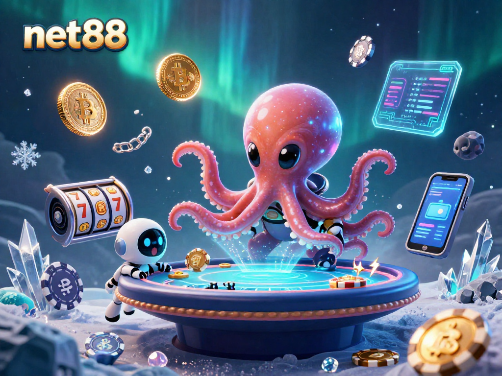 Engage in dynamic gaming action at net88 with an alien octopus and crypto winnings.