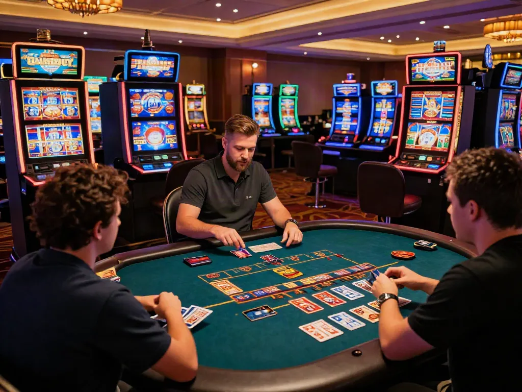 Player enjoying live dealer games at casinos that accept credit card in vibrant casino atmosphere.