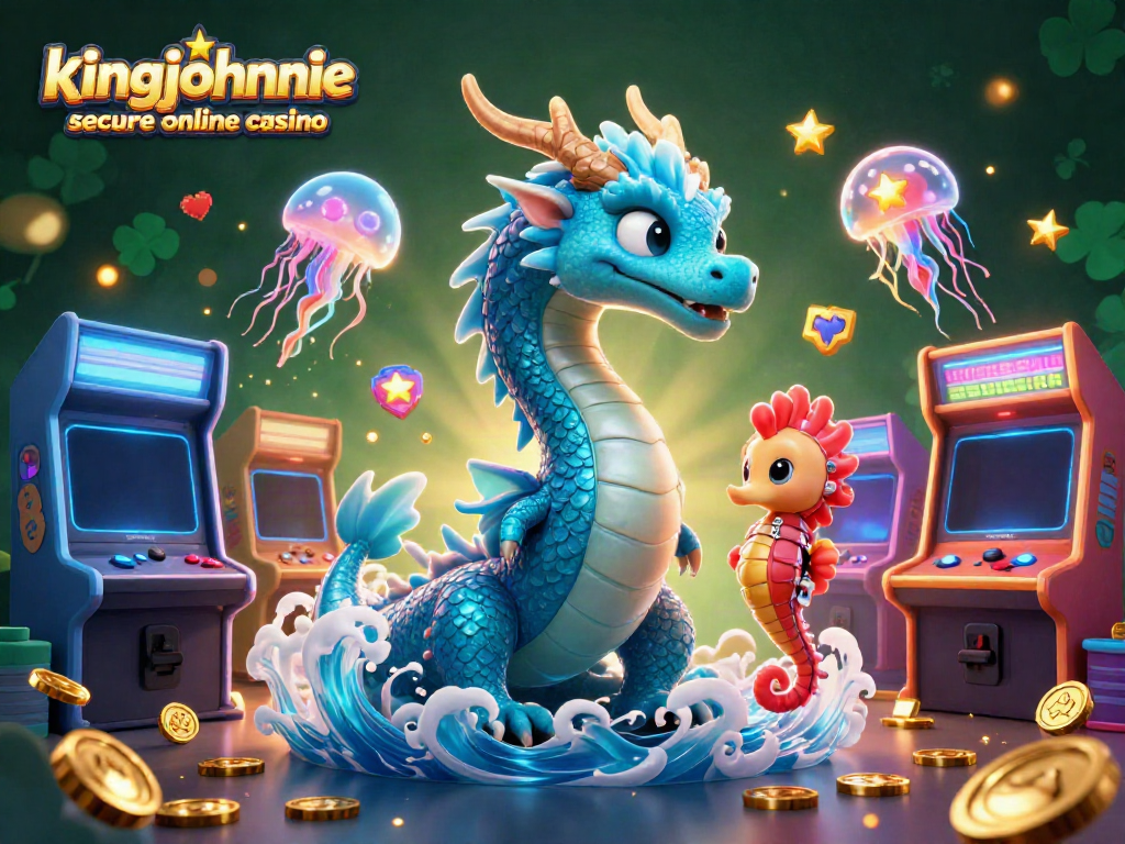 Experience exhilarating gaming with the kingjohnnie secure online casino featuring a vivid dragon and vibrant elements.