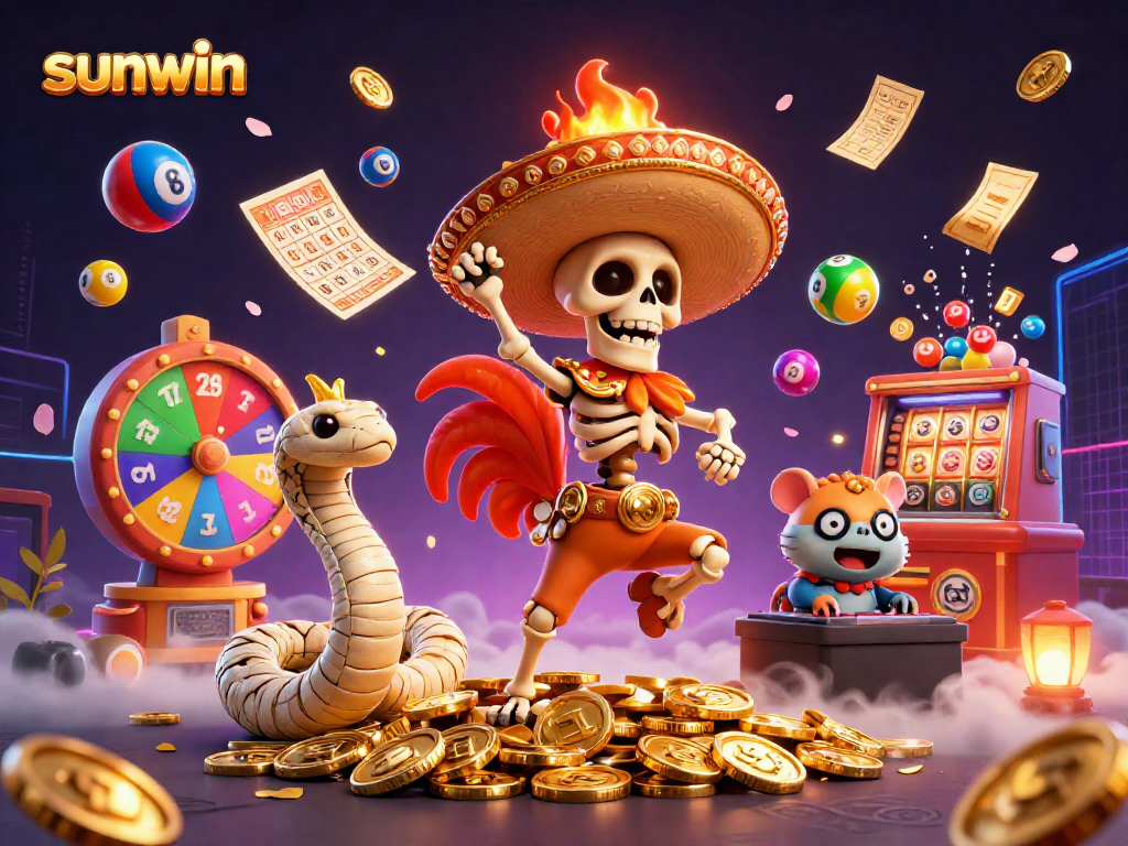 Experience thrilling wins with sunwin in this dynamic casino scene featuring captivating characters and games.