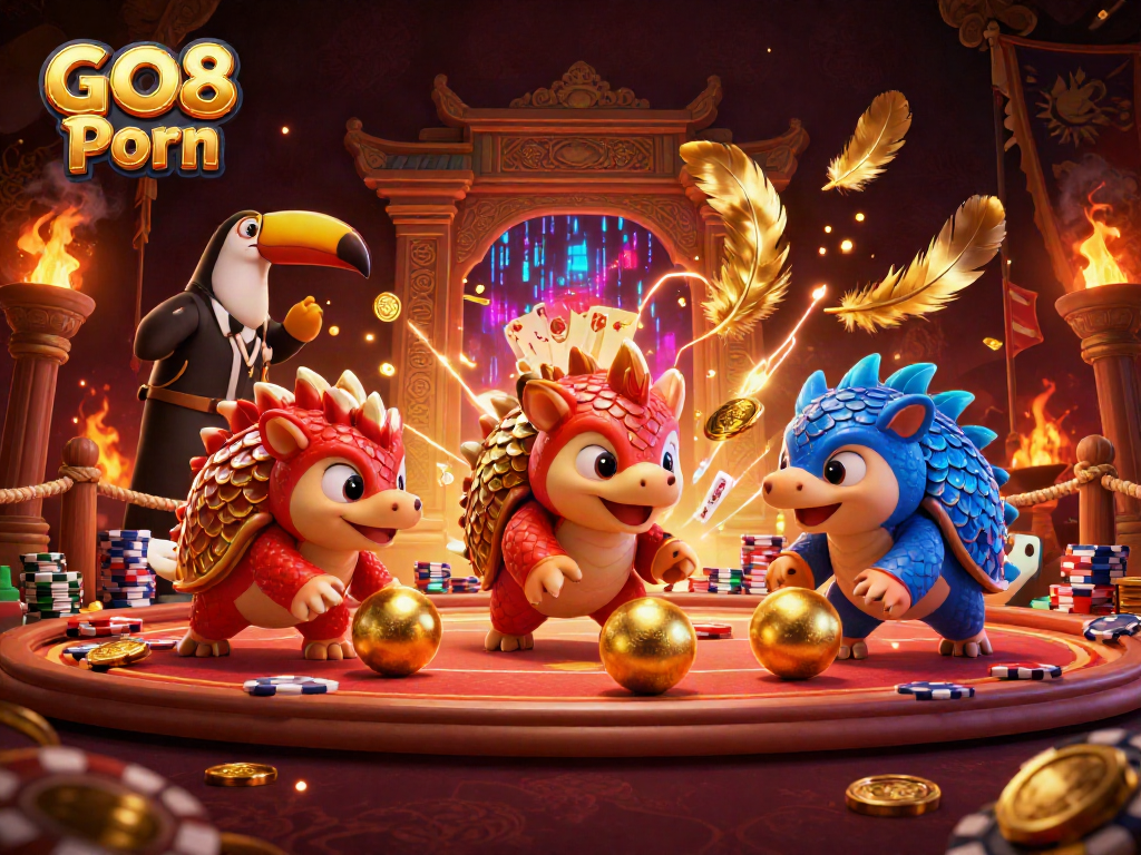 Engage with GO8 Porn action showcasing pangolins competing in a vibrant casino scene.