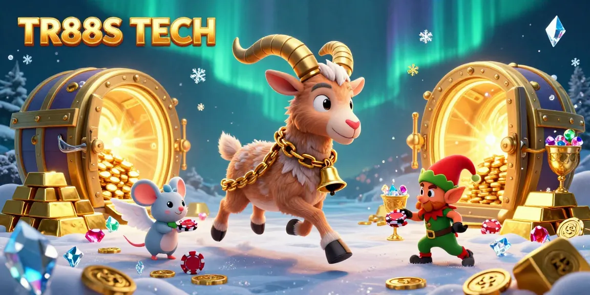 Experience excitement with TR88S TECH in this vibrant 3D illustration of a holiday-horror casino.