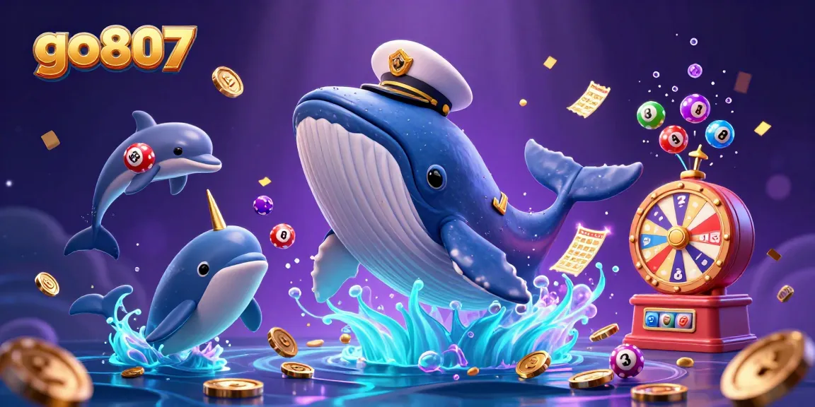 Engage with the vibrant excitement of go807 as the whale captain leads a dynamic online gaming adventure with dolphins and golden lottery elements.