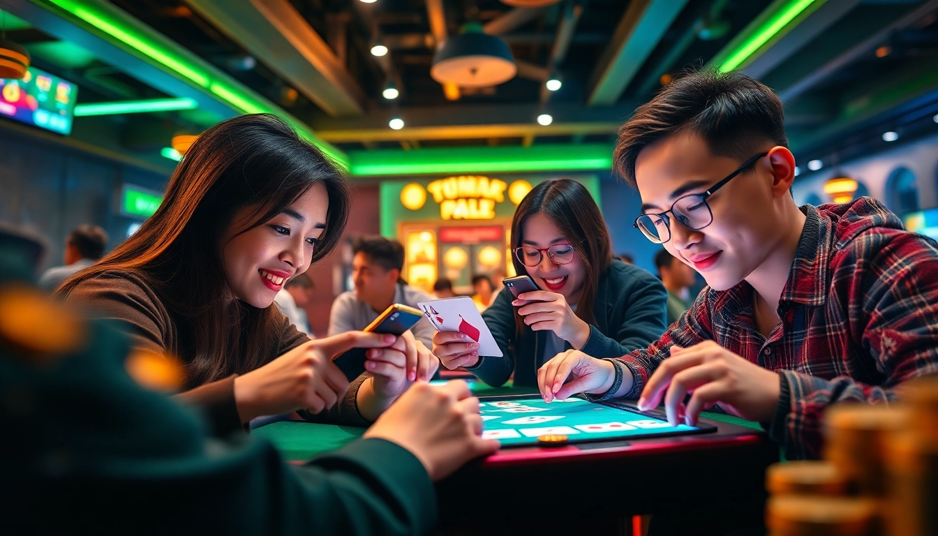 Online gaming experience at gamebaidoithuong.com.vc showcasing players engaged in lively card games.