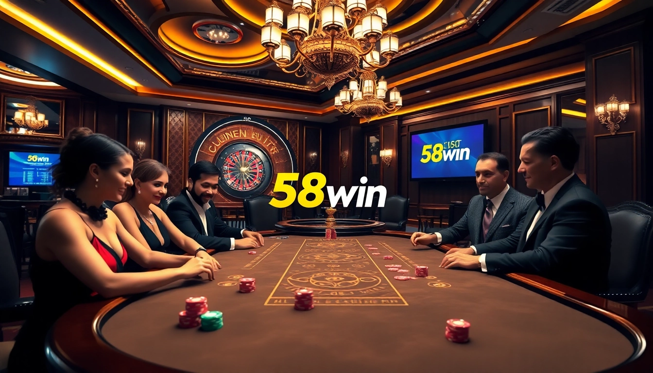 Experience the excitement of casino gaming with the 58win apk at a luxurious poker table.