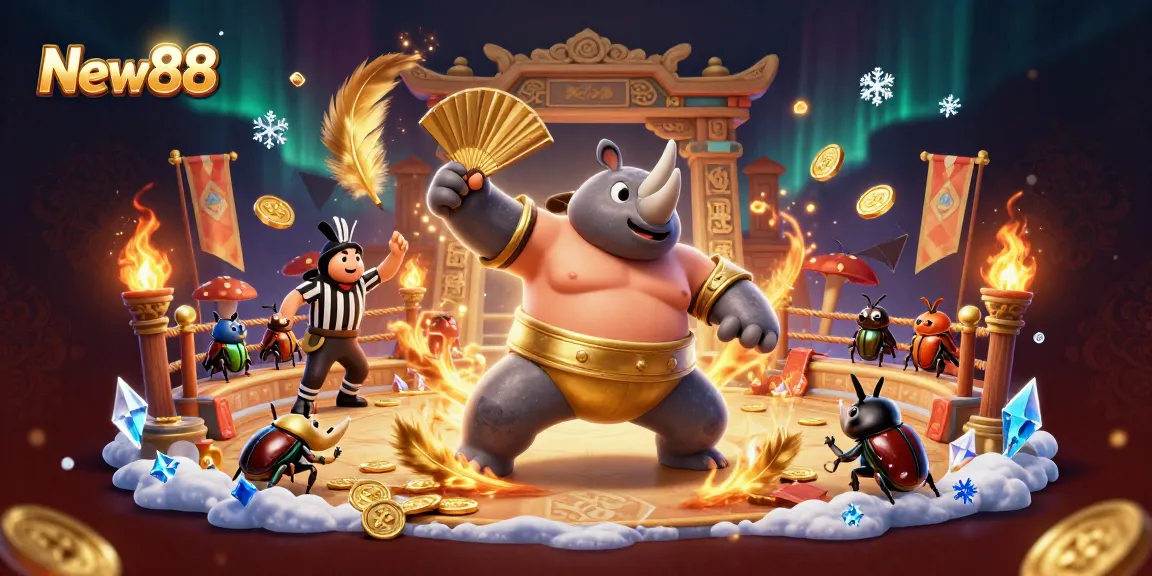 Experience epic gameplay at New88 with vibrant scenes of competitive gambling adventures.