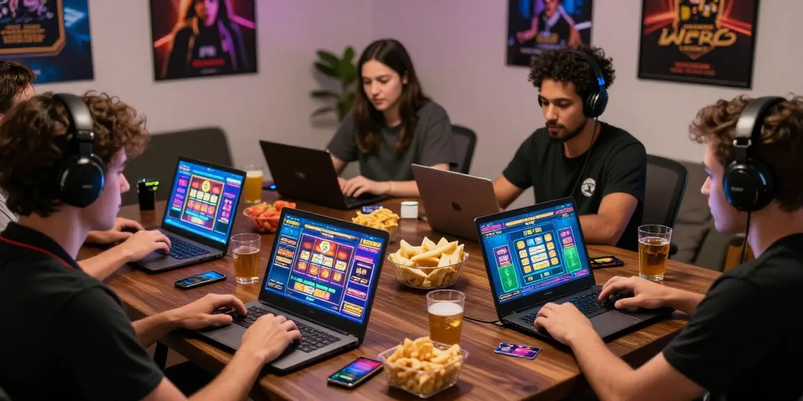 Players enjoying online gaming at credit card casinos with https://jumpspace.org.uk, showcasing vibrant game interfaces and cozy atmosphere.