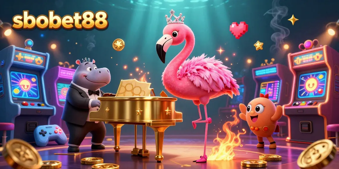 Experience sbobet88 with dynamic gaming elements and vibrant casino characters in a lively atmosphere.