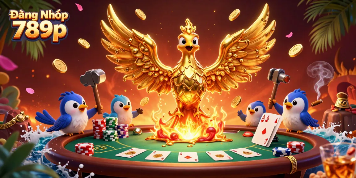 Engage with thrilling gaming experiences at Đăng Nhập 789p featuring dynamic poker elements and a golden phoenix.