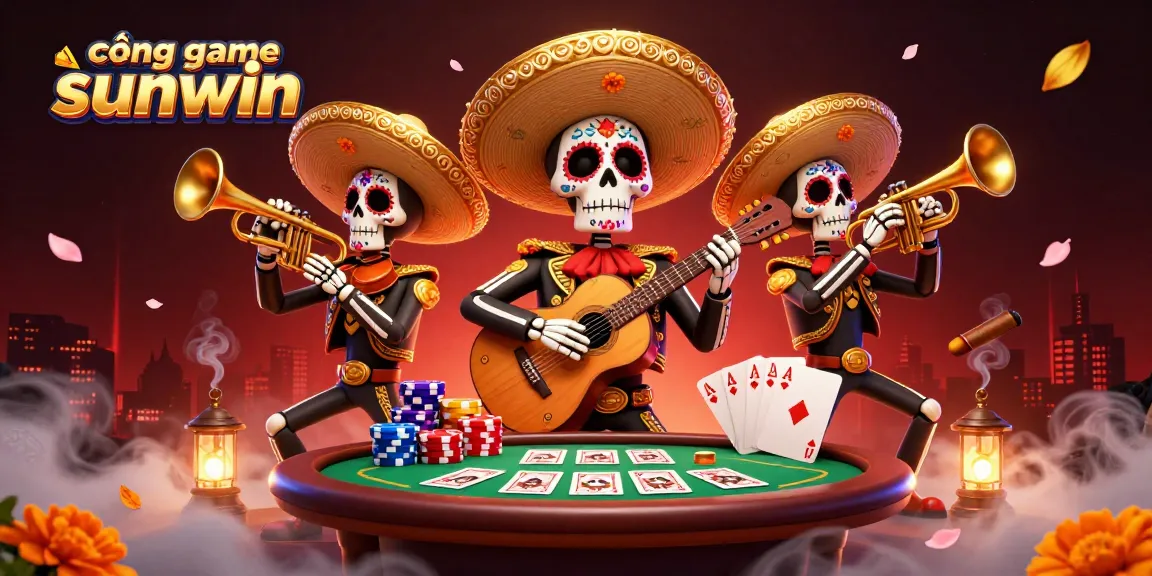 Experience the thrilling games at cổng game sunwin with vibrant 3D casino illustration.