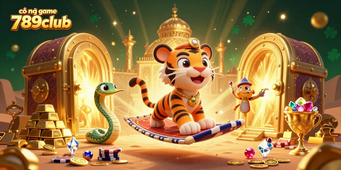 Experience the thrilling allure of cổng game 789club with luxurious gaming elements and vibrant characters.