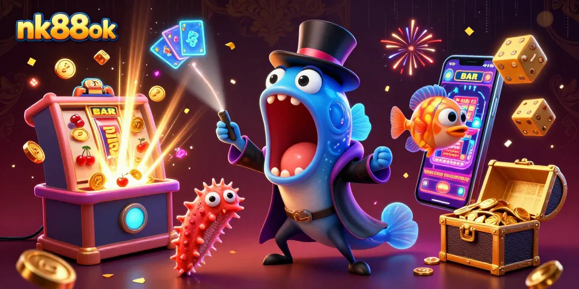 Engage with vibrant nk88ok casino action featuring a deep-sea magician eel and gaming excitement.