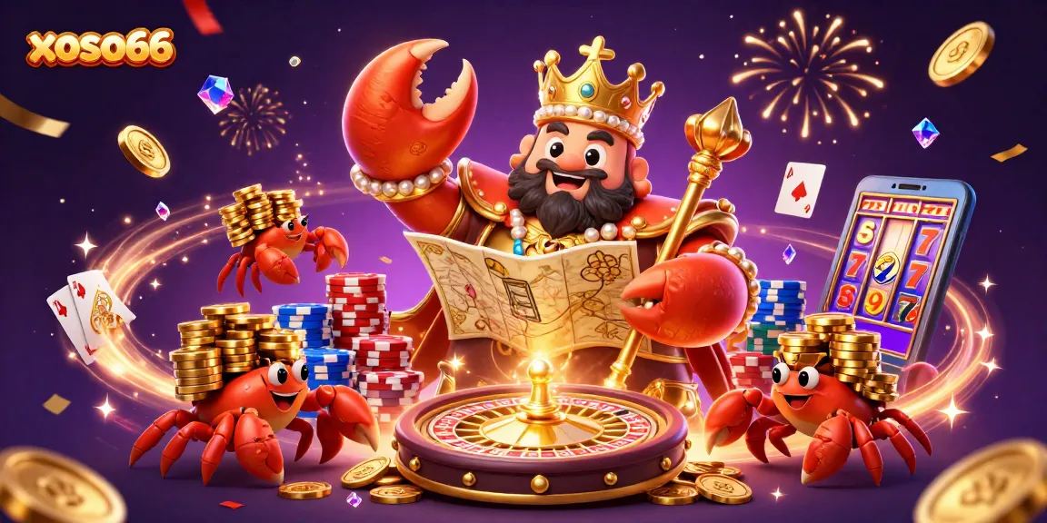 Experience thrilling play with xoso66 and treasure maps in a vibrant casino scene.